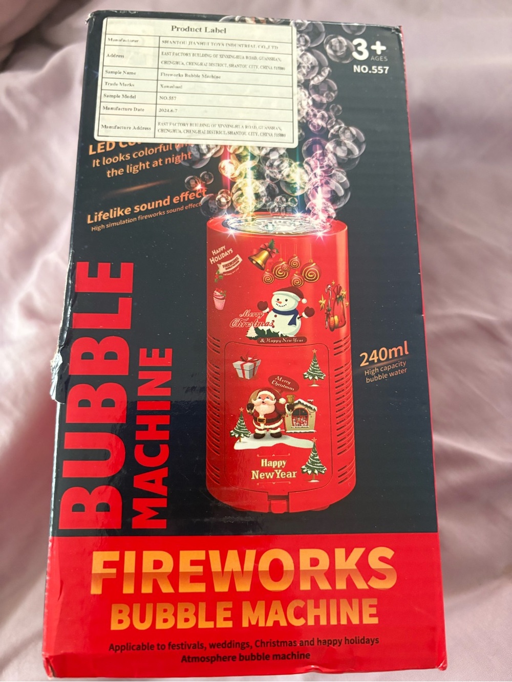 Fireworks Bubble Machine - Red - Unbranded